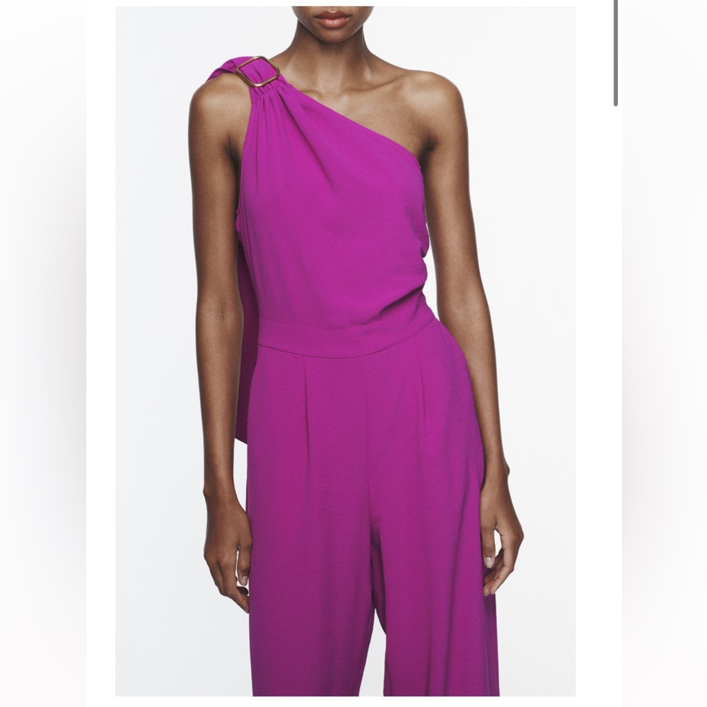 ZARA LONG ASYMMETRIC JUMPSUIT - Picture 7 of 11
